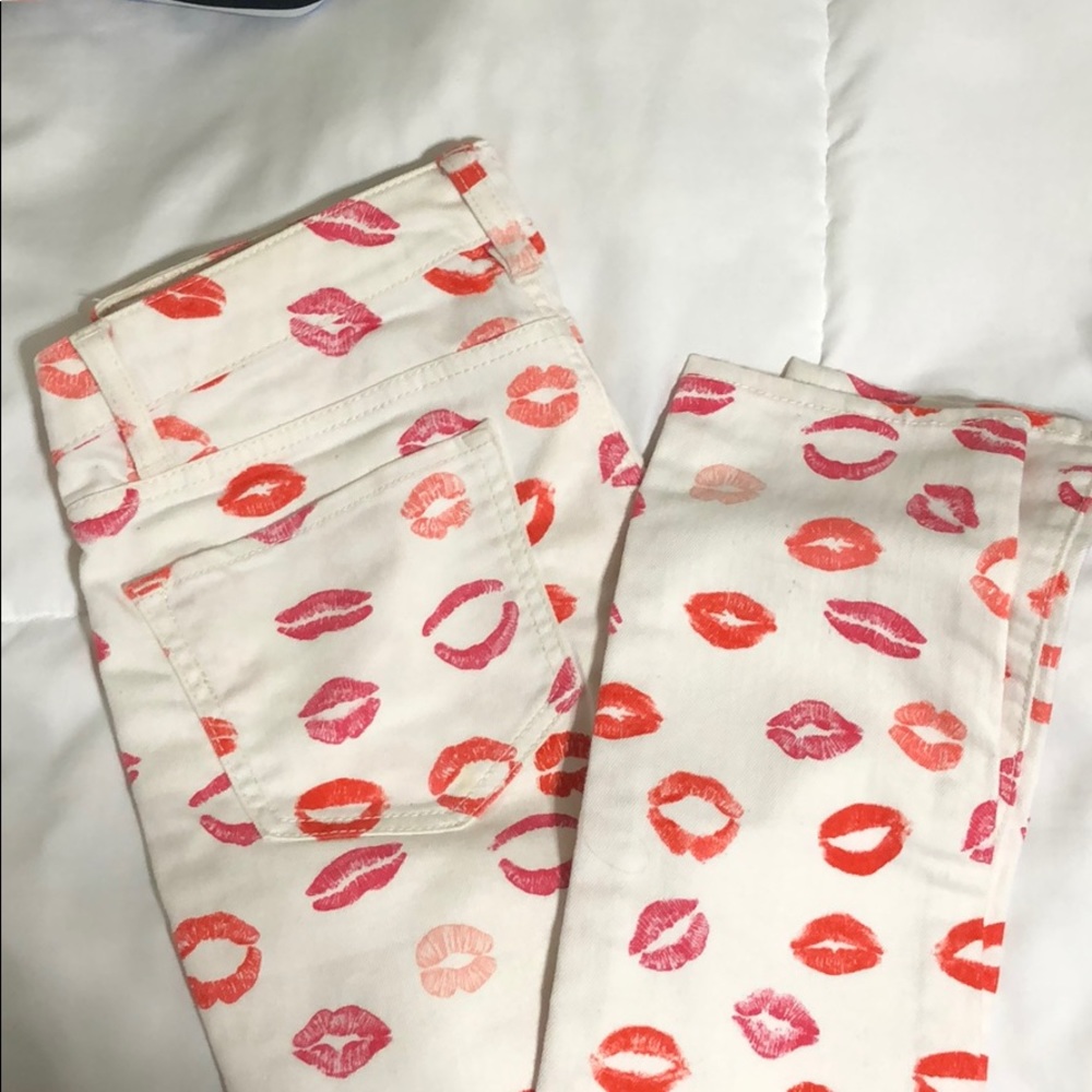 C wonder lip print skinny jeans